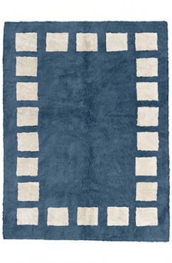 Stone Blue Poly Block Rug 2193