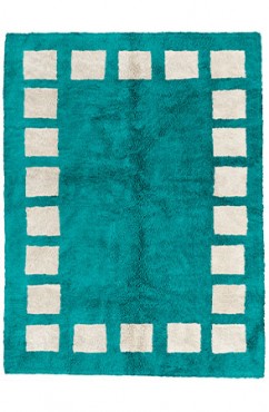 Turquoise Poly Block Rug 2212
