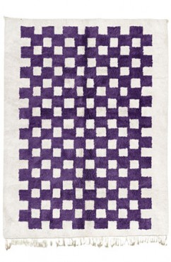 Velvet Mono Chessboard Rug 2181