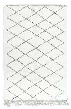 White Moroccan Diamond Rug 2854