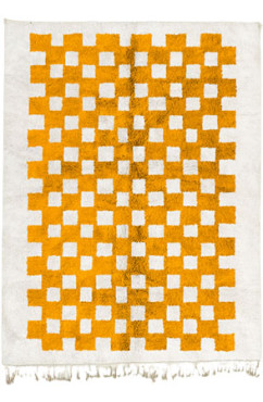 Orange Mono Chessboard Rug 2187
