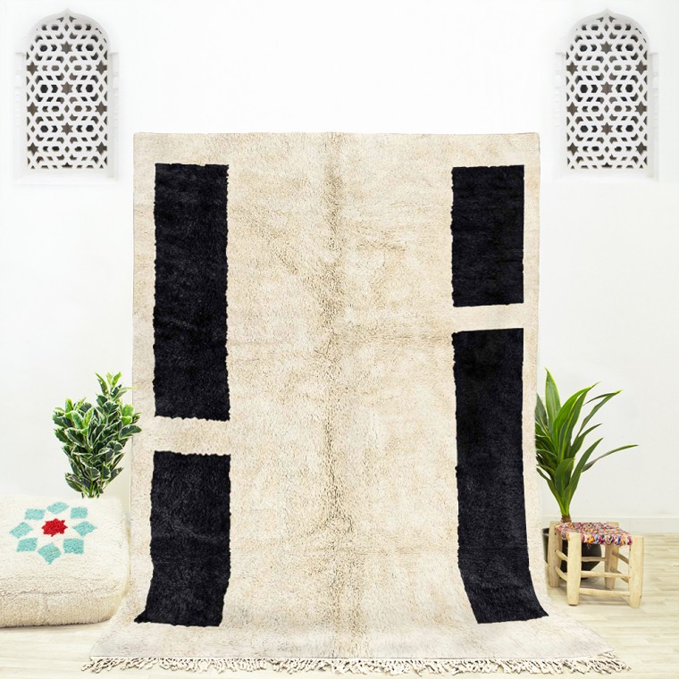 Black and White Shag rug 3165