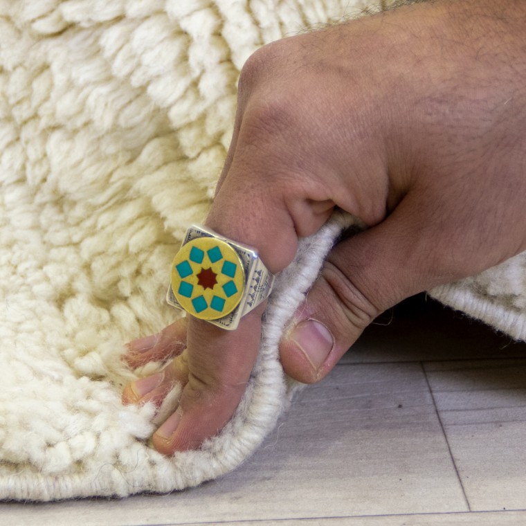 Beni ourain rugs, Green Block Rug 2068