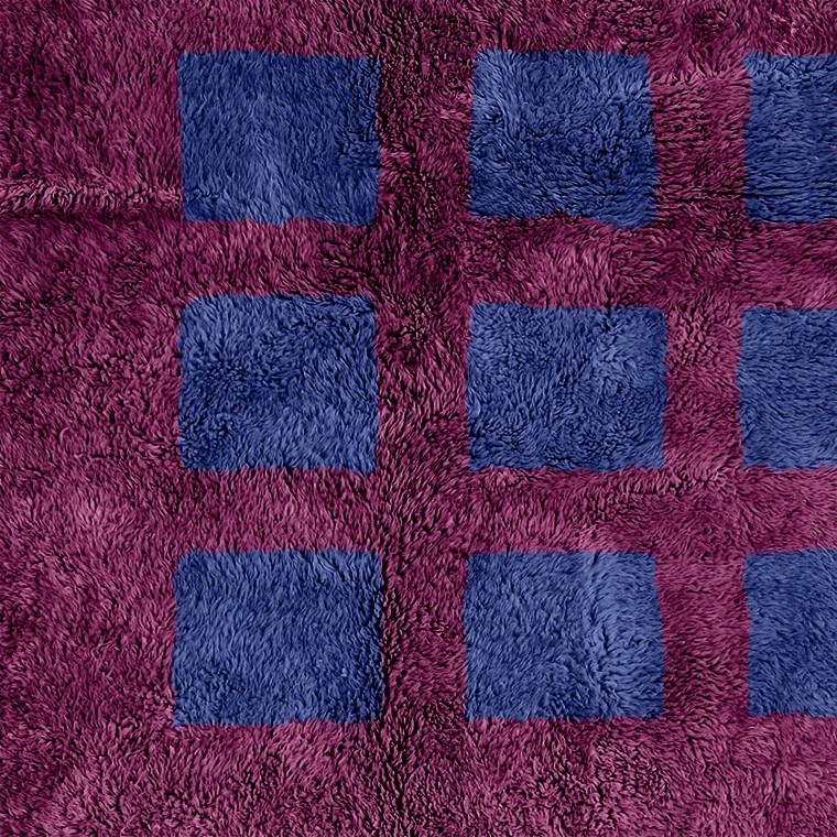 Beni ourain rugs, Navy Blue Checkers Rug 2377