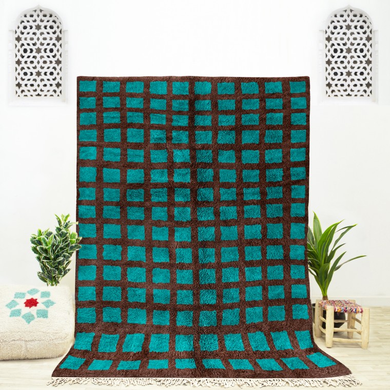 Turquoise Crooked Rug 2309