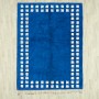 Blue Framed Checkerboard Rug 2136