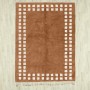 Brown Framed Checkerboard Rug 2139