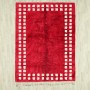 Red Framed Checkerboard Rug 2155
