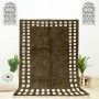 Taupe Framed Checkerboard Rug 2156