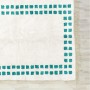 Turquoise Mini Checkered Rug 2130